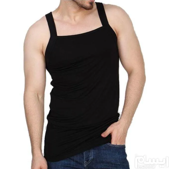 رکابی یقه خشتی مشکی تیوا